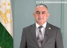 塔吉克斯坦共和国旅游发展委员会主席 托吉丁·朱拉佐达视频致辞_fororder_塔吉克斯坦